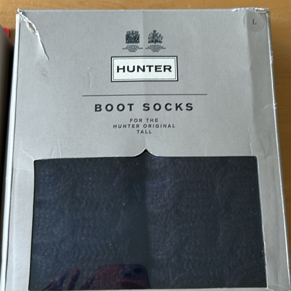 HUNTER 6 Stitch Cable Tall Boot Socks NIB Black or Tan sz Large - Picture 5 of 9